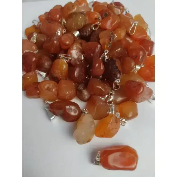 Pingente em Pedra Ágata Cornalina (Pedra 100% Natural de Ágata Cornalina ou Cornalina)