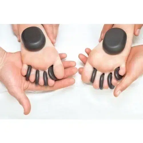 Kit 8 Pedras Quentes Vulcânicas Para Massagem Pés Podal+ 2 Pedras Médias