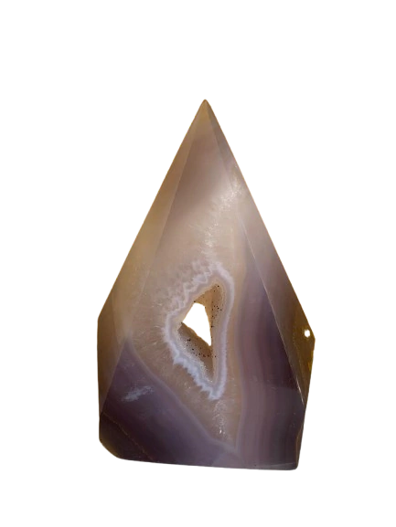 Ponta Lapidada Geodo de Ágata Natural 11,5 cm