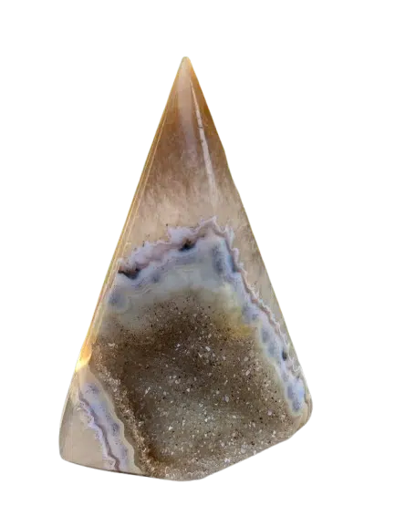 Ponta Lapidada Geodo de Ágata Natural 12 cm
