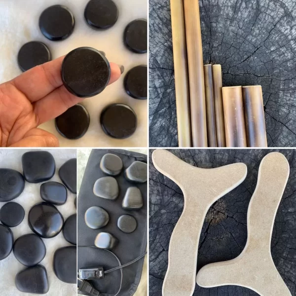 Kit Completo Massagem Pedras Quentes Vulcânicas + Podal + Bambuterapia + Pantala + Bolsa Térmica