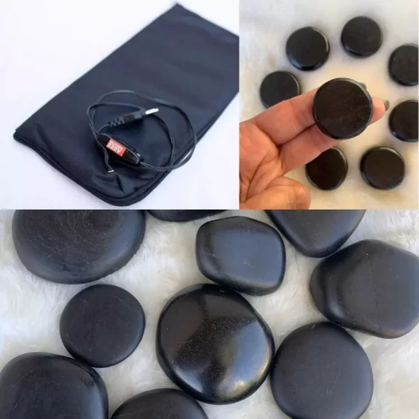 Kit 12 Pedras Vulcânicas + Bolsa Térmica + Kit Podal