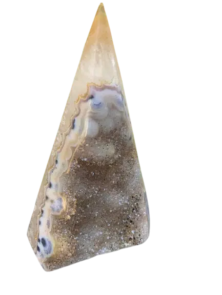 Ponta Lapidada Geodo de Ágata Natural 13 cm