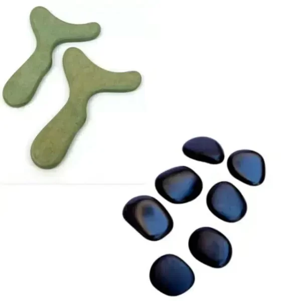 Kit 6 Pedras Quentes Vulcânicas Para Massagem + 2 Pantalas