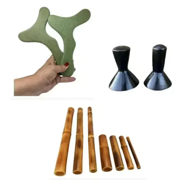 Kit 2 Cogumelos Massageadores + 2 Pantala + 6 Bambuterapia